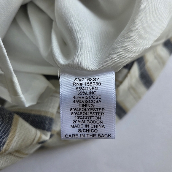 Striped Button-Down Linen Skirt - Picture 9 of 9